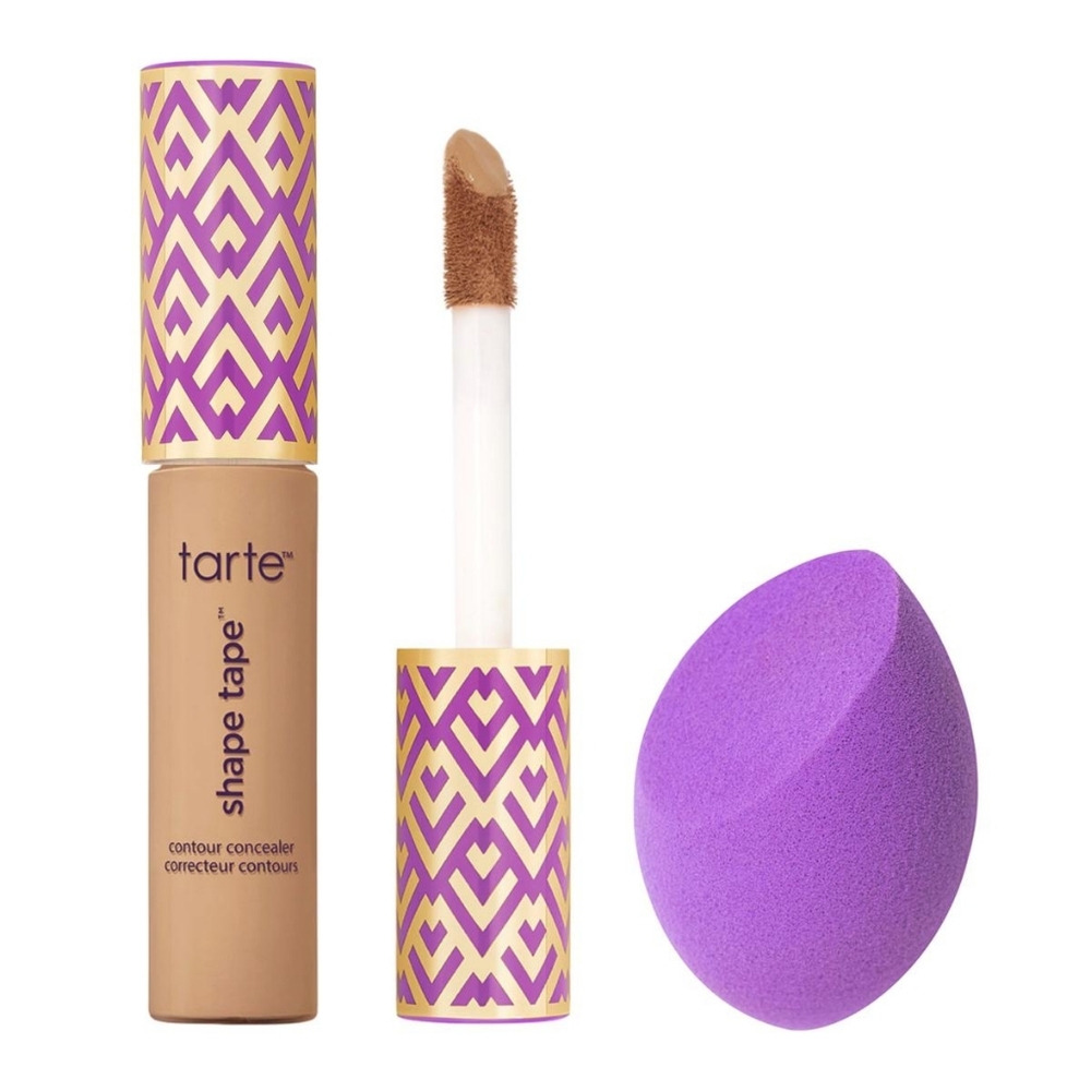 tarte Shape Tape Concealer with Quickie Blending Sponge. Light Medium Honey NEW